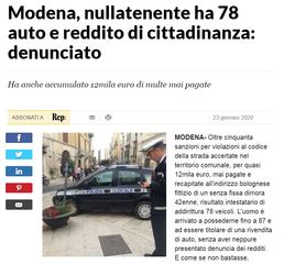 Svista giornalistica de La Repubblica: la notizia riguarda Modena ma la foto ritrae la polizia locale di Trani