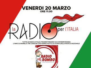 Coronavirus, venerdì prossimo c'è «La radio per l'Italia»: alle 11 anche Radio Bombo diffonderà l'inno nazionale e tre canzoni fortemente legate al Paese