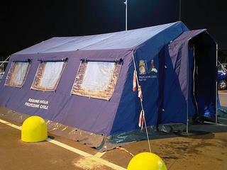 Coronavirus, 118 più sicuro con le tende di decontaminazione all'esterno dell'ex ospedale di Trani