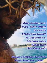 Crocifisso di Colonna, ogni giorno alle 19 la santa messa sulla pagina Facebook del comitato Feste patronali