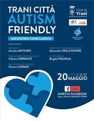 Trani autism friendly, l'ultimo incontro si terrà oggi in diretta sulla pagina Facebook del comune