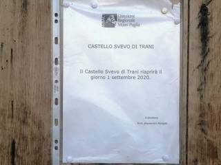 Castello di Trani chiuso, tuona Briguglio: «Inconcepibile a ferragosto». Scagliarini (Cgil): «Sta solo terminando il restauro»