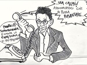 «Tutto d'un tratto Trani» e schianto palma, una vignetta per sdrammatizzare